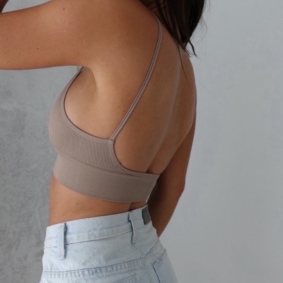 Mocha Low Back Seamless Bralette - Picture 1 of 3